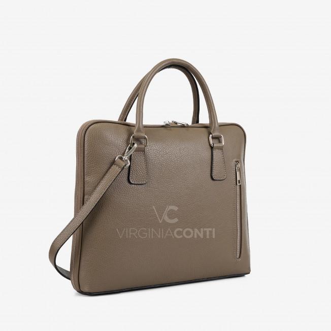 Сумка для ноутбука Virginia Conti кольору темний тауп