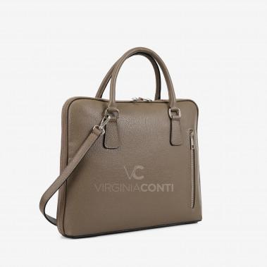Сумка для ноутбука Virginia Conti кольору темний тауп