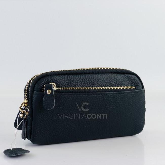 Кошелек две молнии Virginia Conti черный