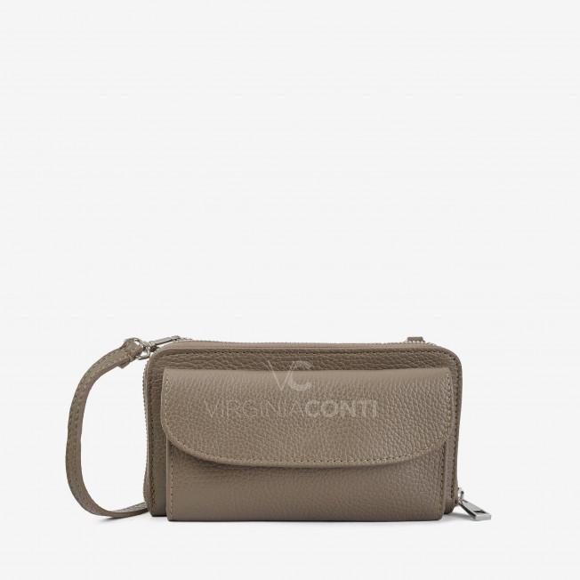 Гаманець з чохлом для телефону Virginia Conti кольору темний тауп