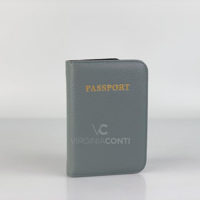 Обложка для паспорта Virginia Conti серо-голубая