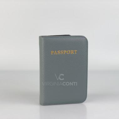 Обложка для паспорта Virginia Conti серо-голубая